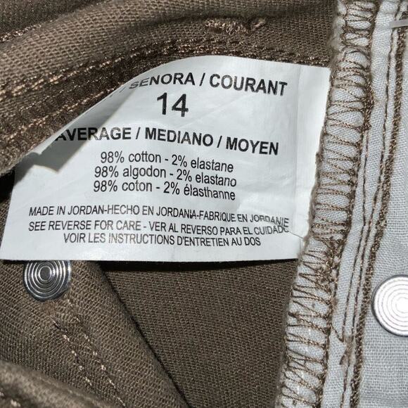 Gloria Vanderbilt Khaki Pants Women 14 Mid Rise Rail Straight Leg Stretch Casual - Picture 8 of 14